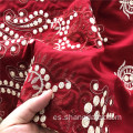 Rayón personalizado satinado liso teñido con vestido de bordado